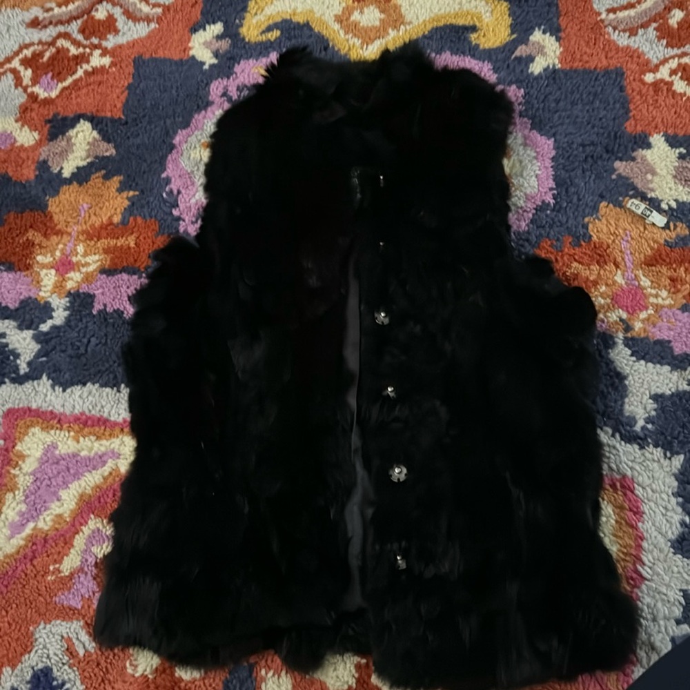 Soft fur button down vest
